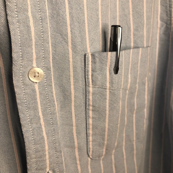 J. CREW Blue/white striped button down men’s shirt - Picture 6 of 7